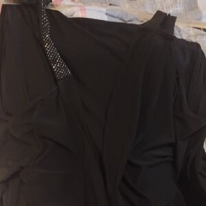 Elegant Black Dress with Beaded Strap